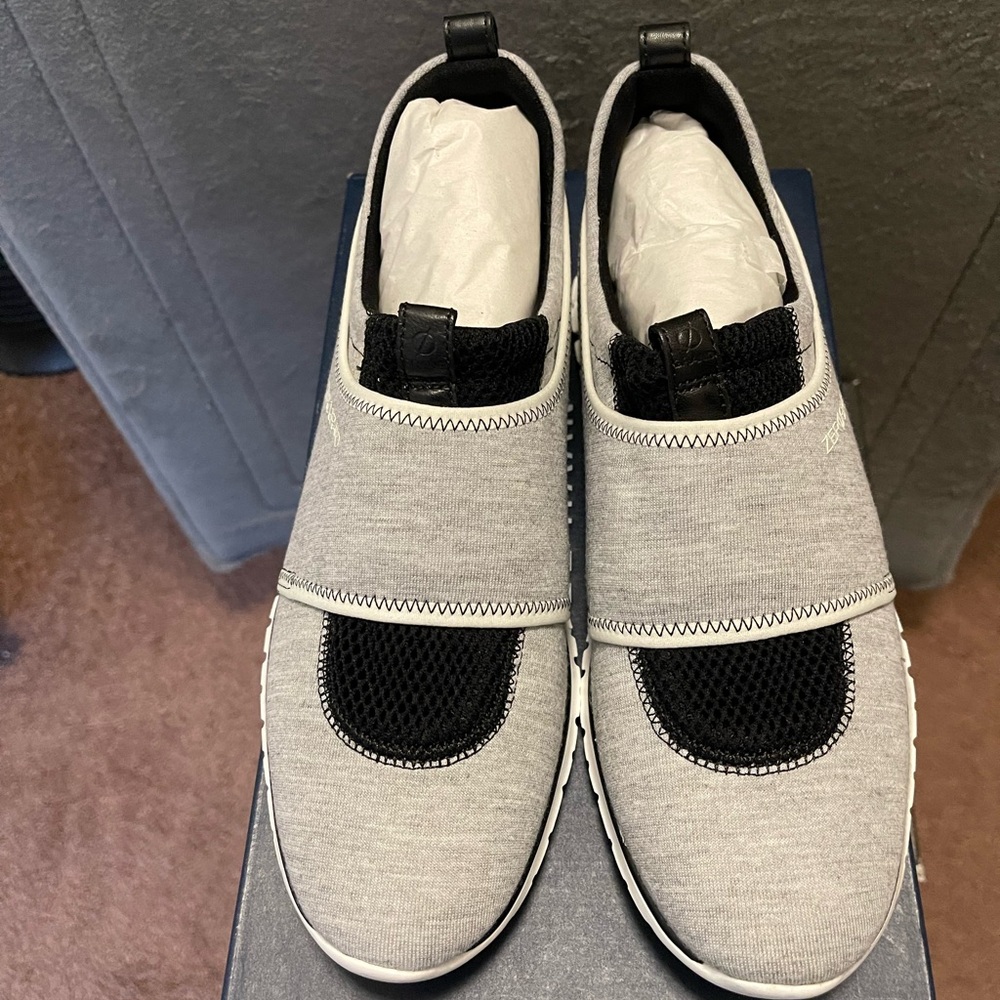 New in box Cole Haan Zerogrand Slipon Sneaker.  Color: Grey / Black.  Size: 8.